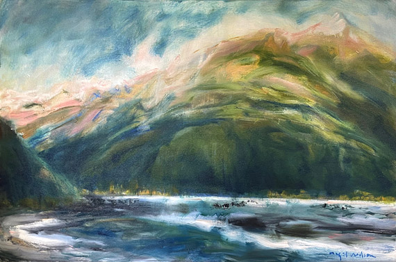 Nigel Wilson nz landscape artist, Wanaka Hills, Oil on Canvas